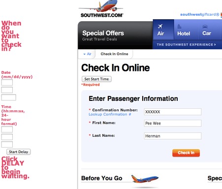 southwest airlines check in online not working